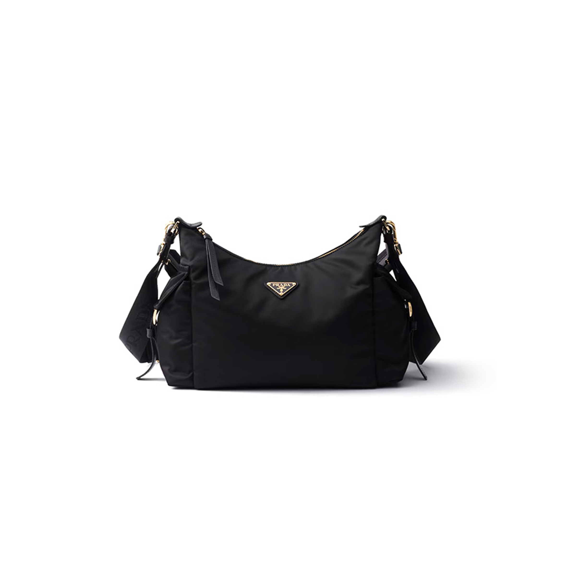Pra*a explore large re-nylon and leather bag 1bc264 (32*22*11.5cm)